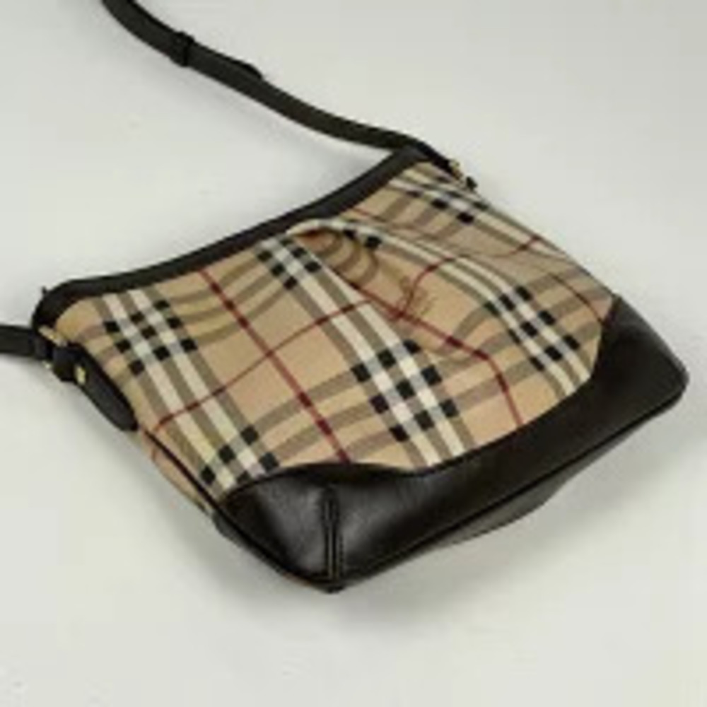 Burberry check shoulder beige Nova brown bag canvas Tan Brown